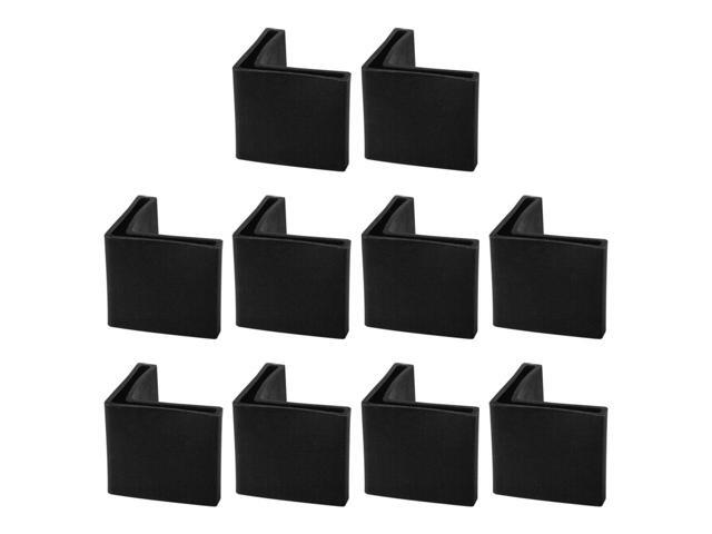 30mm x 30mm Angle Iron Foot Pads L Shaped Plastic Furniture Leg Caps End Covers Floor Protector Black 10 Pcs