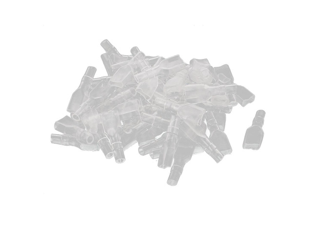 6.3mm Female Spade Wire Terminal Connector Insulated Cap Sleeve Cover 70Pcs