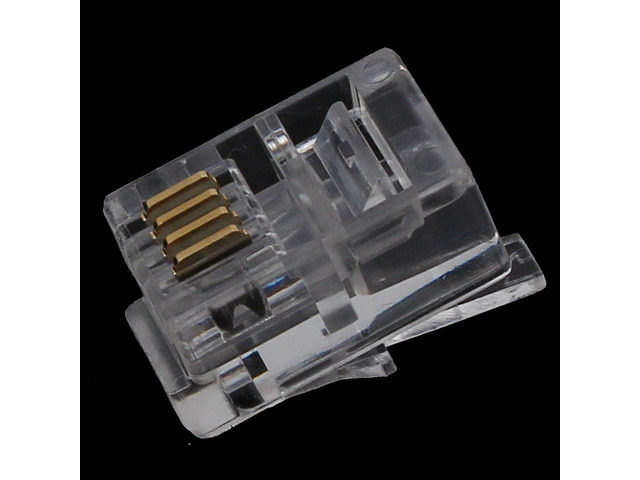 Unique Bargains 40 Pcs RJ9 4P4C Telephone Cable End Phone Adapter Connector Modular Plug