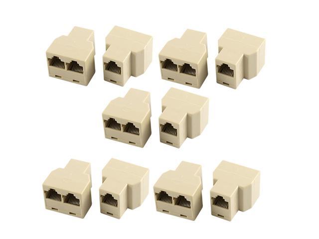 RJ11 Female to 2 Female Telephone Extension Cable Adapter Jack Splitter 10pcs