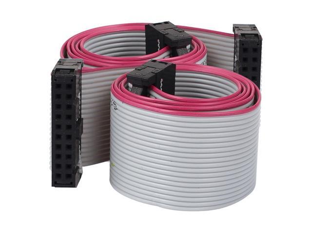 2pcs 2.54mm 20-Pin Female to Female IDE PATA Extension Flat Ribbon Cable 50cm
