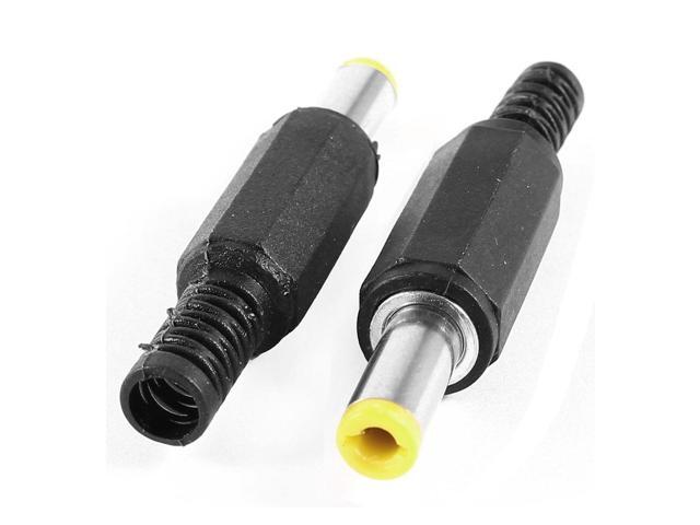 Unique Bargains 2 Pcs 5.5mmx2.5mm DC Power Cable Male Connector Adapter Black Head