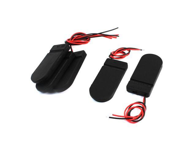 Unique Bargains 5pcs 2xCR2032 Battery Black Round Button Cell Coin Holder Box w Cover