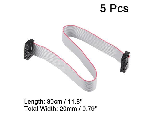 IDC 16 Pins Connector Flat Ribbon Cable Female Connector Length 30cm 2.54mm Pitch,5pcs