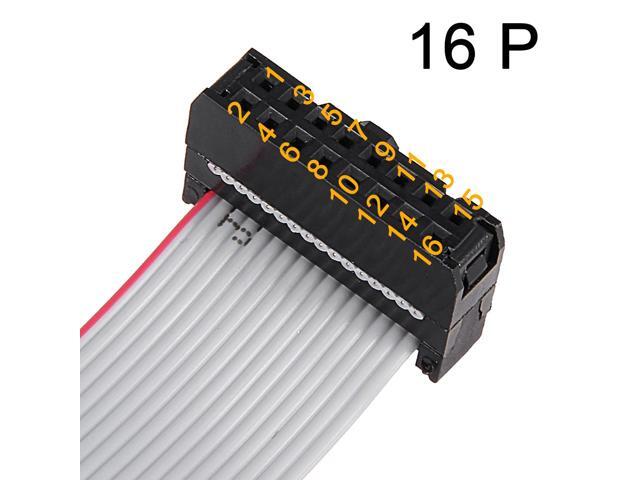 IDC 16 Pins Connector Flat Ribbon Cable Female Connector Length 30cm 2.54mm Pitch,5pcs