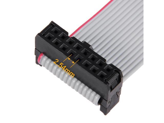 IDC 16 Pins Connector Flat Ribbon Cable Female Connector Length 30cm 2.54mm Pitch,5pcs