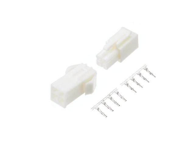 4.5mm 4 Pin White Plastic Male Female JST-SM Housing Crimp Terminal Connector