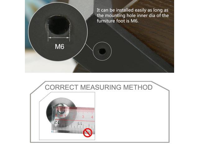 M6 x 10 x 20mm Leveling Feet Adjustable Leveler Protector for Sofa Leg 16pcs
