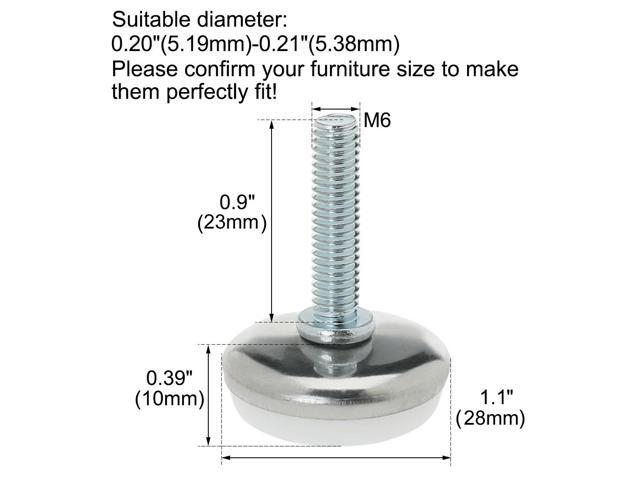 M6 x 25 x 30mm Leveling Feet Adjustable Leveler for Desk Chair Machine Leg 8pcs