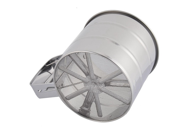 Kitchen Metal Trigger Handle Sugar Flour Sifter Mesh Shaker Strainer 250ml