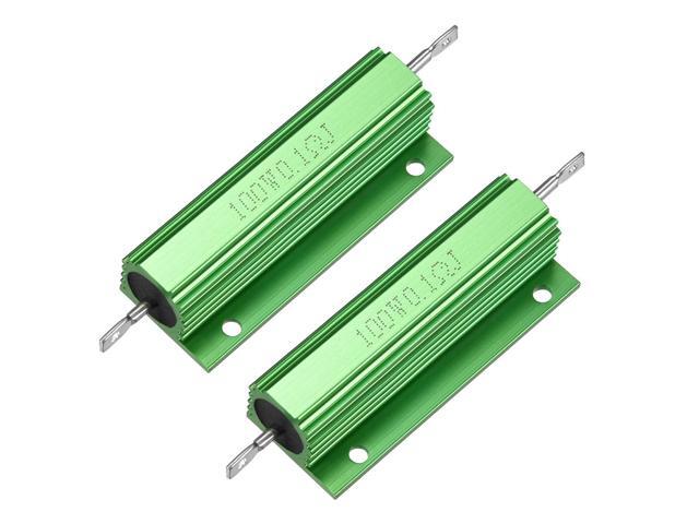 Unique Bargains 2Pcs Aluminum Case Resistor 100W 0.1 Ohm Wirewound for LED Replacement Converter