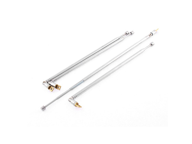 Unique Bargains FM AM TV Radio 4 Sections Telescopic Antenna Aerial 60cm Length 4 Pcs