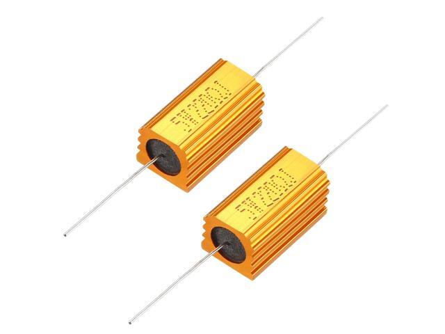 Unique Bargains 2 Pcs Aluminum Case Resistor 5W 220 Ohm Wirewound for LED Replacement Converter