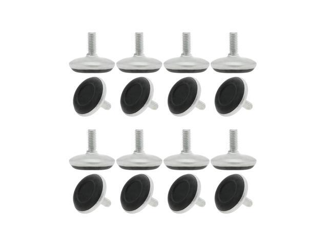 M6 x 15 x 30mm Leveling Feet Adjustable Leveler Cover for Hotel Sofa Leg 16pcs