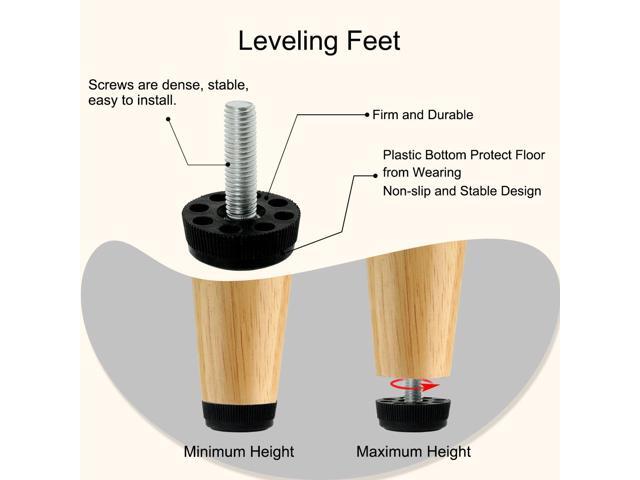 M8 x 28 x 30mm Furniture Glide Leveling Feet Protector for Chair Table Leg 12pcs