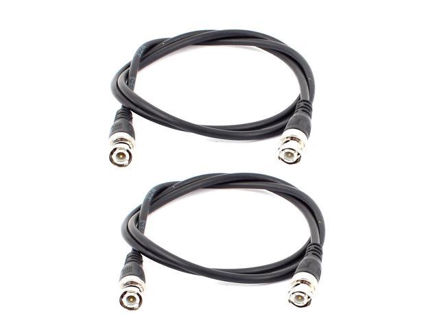 2Pcs 1M BNC Male to Male M/M Video Coaxial Cable for CCTV Security Camera