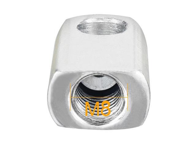 5Pcs M8 Female Whole 8mm Hole Dia A3 Steel Gas Spring End Fitting Silver Tone