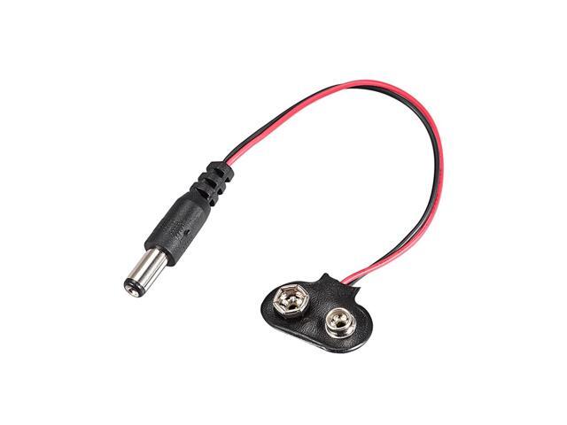 Unique Bargains 2pcs 12cm 9V CCTV Battery Clip Adapter w 5.5x2.1mm DC Power Plug Jack