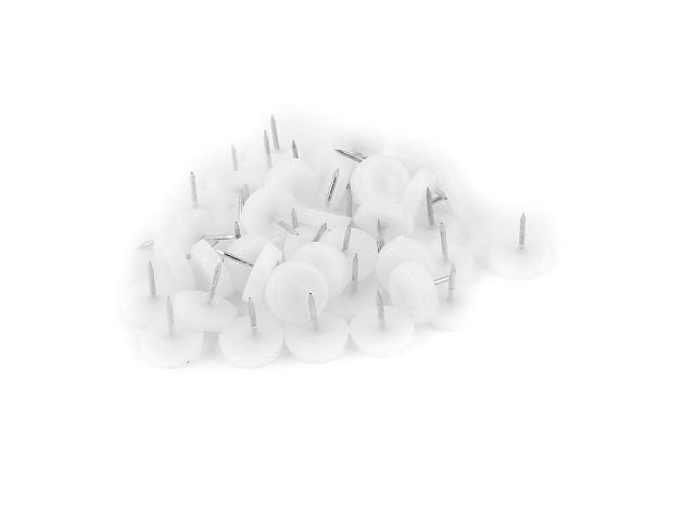 Unique Bargains 50 Pcs Table Chair Foot Leg Floor Skid Glide 18mm Dia Slide Pad Nail Protectors