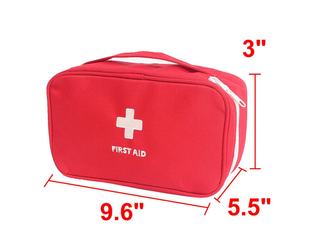 Outdoor Travel Sport Camping Hiking Medic Emergency First Aid Empty Kit Storage Bag Red