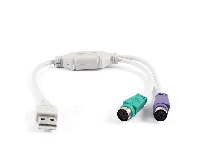 Unique Bargains USB to Double PS/2 Mouse Mice Keyboard Splitter Cable Adapter 12.2'