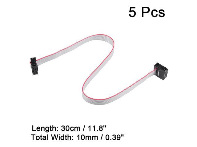 IDC 8 Pins Connector Flat Ribbon Cable Female Connector Length 30cm 2.54mm Pitch,5pcs