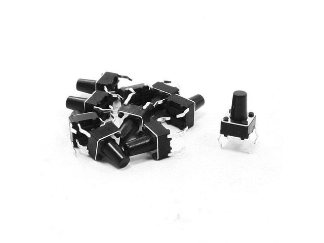 Unique Bargains 10pcs 6x6x9mm 4 Terminal DIP PCB Momentary Pushbutton Tactile Tact Switch
