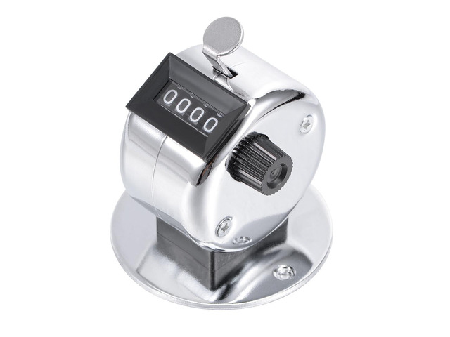 Unique Bargains Round Base Hand Tally Counter 4 Digit Tally Counter Mechanic Palm Click Counter