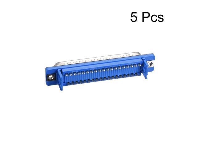 IDC D-Sub Ribbon Cable Connector 37-pin 2-row Male Plug IDC Crimp Port Terminal Breakout for Flat Ribbon Cable Pack of 5