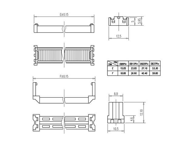 IDC D-Sub Ribbon Cable Connector 9-pin 2-row Female Socket IDC Crimp Port Terminal Breakout for Flat Ribbon Cable Pack of 10