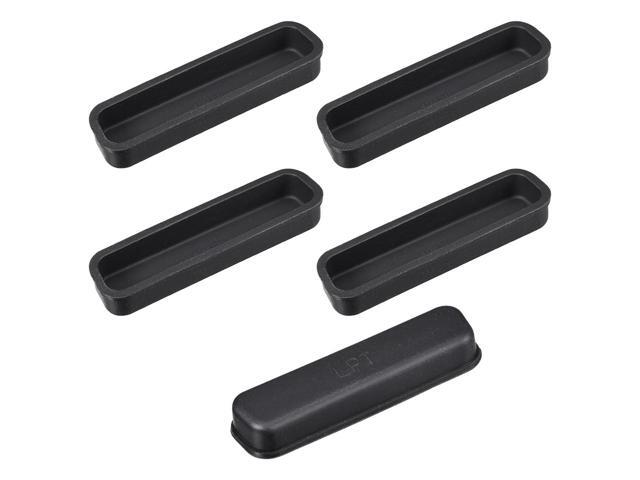 Silicone DB-25 Port Parallel Printer LPT Anti-Dust Stopper Cap Cover Black 5pcs