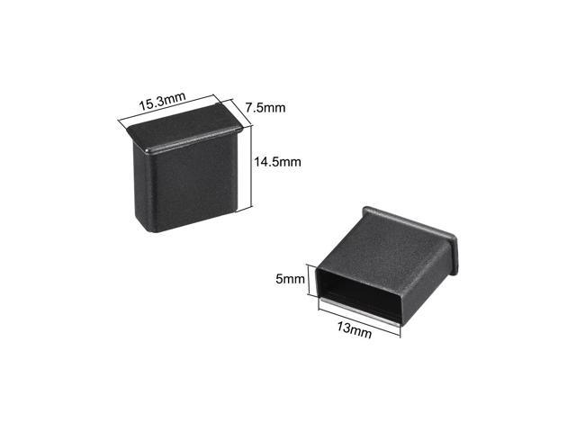Silicone USB 2.0 Anti-Dust Stopper Cap Cover Black 10pcs