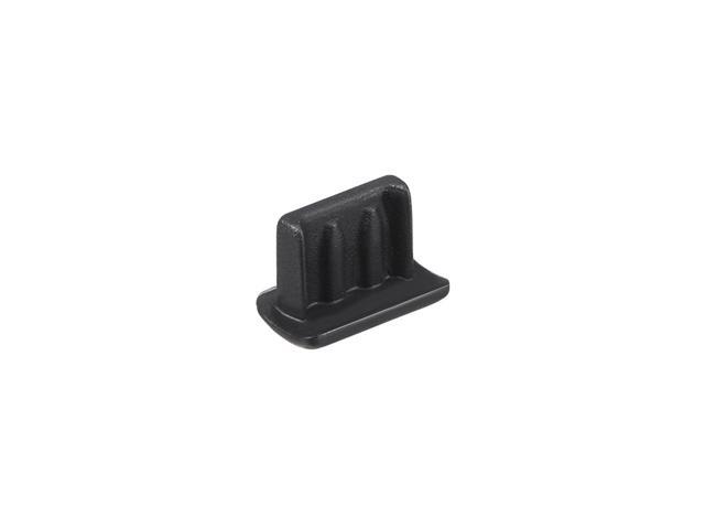 Silicone Mini USB Anti-Dust Stopper Cap Cover Black 10pcs