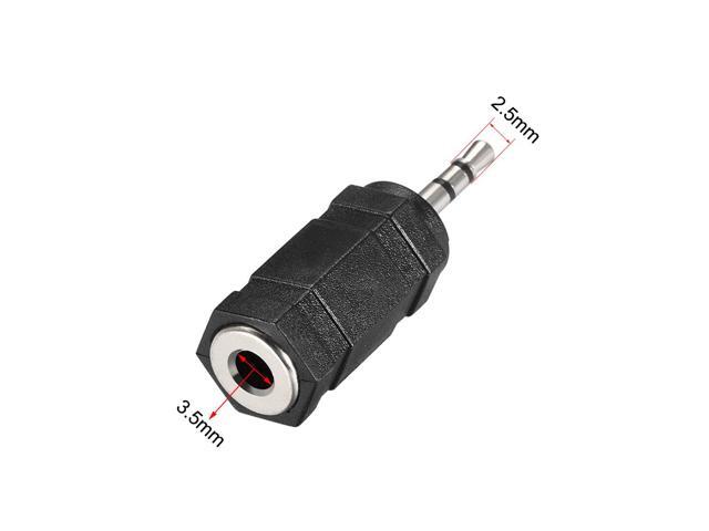 2.5mm Male to 3.5mm Female Connector Stereo Audio Adapter Coupler Converter 2Pcs