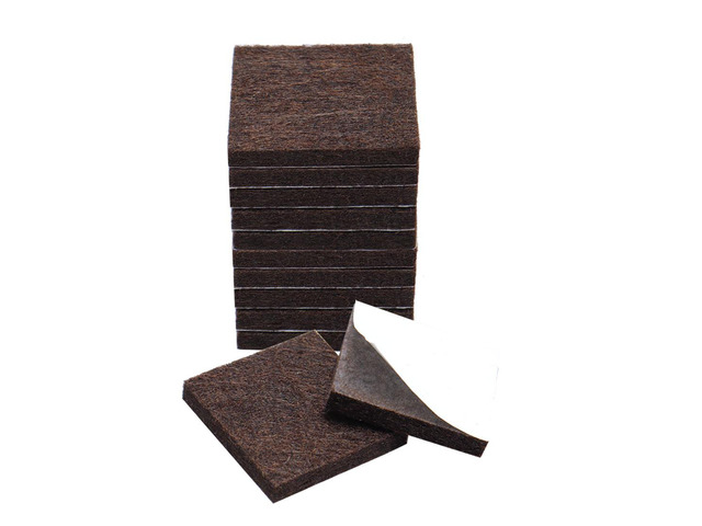 12pcs Furniture Felt Pads Square 3/4' Anti-slip Prevent Scratch Pads for Sofa Cabinet Chair Feet Floor Protector Brown