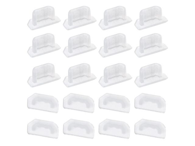 Silicone Micro USB Anti-Dust Stopper Cap Cover Clear 20pcs
