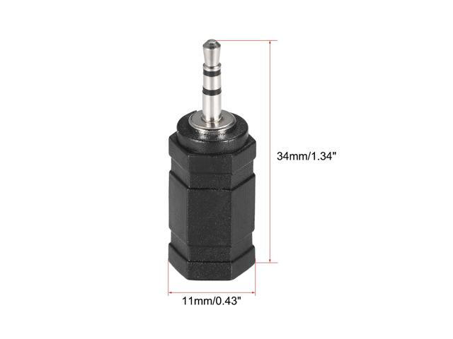 2.5mm Male to 3.5mm Female Connector Stereo Audio Adapter Coupler Converter 2Pcs
