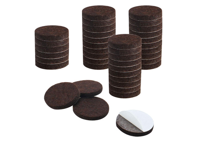 40pcs Furniture Felt Pads Round 2' Self-stick Non-slip Anti-scratch Pads for Sofa Cabinet Chair Feet Floor Protector Brown