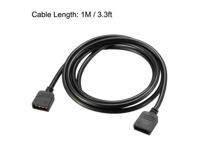 RGB Splitter Cable Female to Female 4 Pin Extension Connector Cord Wire for 5050 3528 LED Light Strips 1M Length 2Pcs