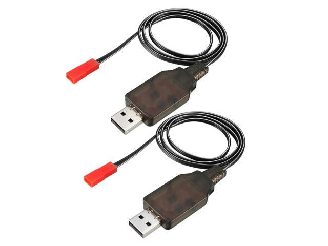 2 Pcs JST-2P USB Charging Cable for RC Car 4.8V 250mA Ni-MH Ni-CD Battery 63cm Length