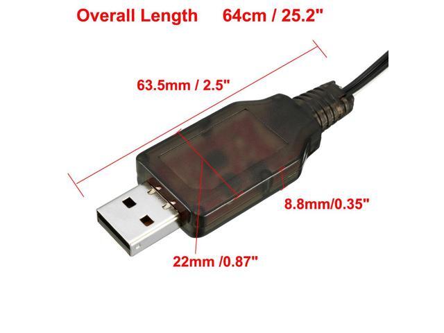 2pcs L6.2-2P USB Power Charging Cable for RC Car 6 V 250mA Ni-MH Ni-CD Battery