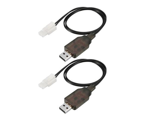2pcs L6.2-2P USB Power Charging Cable for RC Car 6 V 250mA Ni-MH Ni-CD Battery
