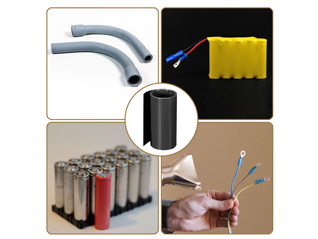 Heat Shrink Tube 115mm Flat Width Wrap for Dual Layer 18650 1 Meter Black
