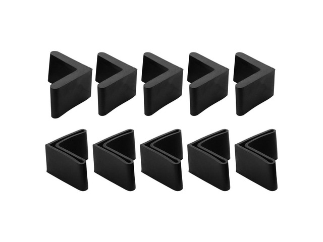 Unique Bargains Rubber Covers Furniture Angle Iron Foot Pads 40mm x 40mm 10 Pcs Black