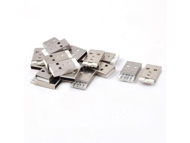 20 PCS Metal Computer USB 2.0 A Type Male PCB Mount Repair Parts USB Port Jack