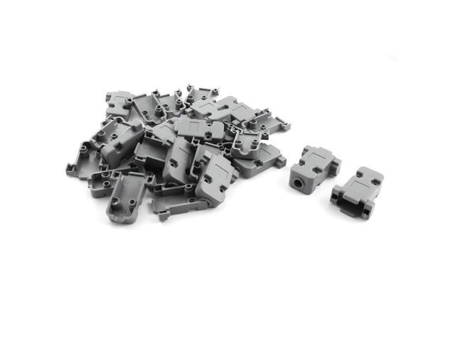 Gray DB9 9 Pins Female Connector Hood Cover Protection Cap 15 Pcs