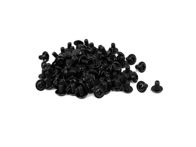 Photos - Other for repair Unique Bargains Computer PC Case Phillips Washer Motherboard Screw Black PWM3 x 5mm 100pcs 