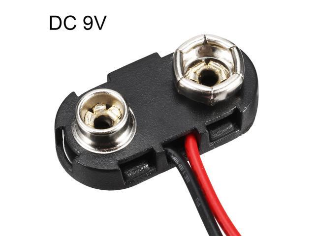 2pcs DC 9V Battery Clip T-Type Buckle Connector Plastic Shell Wire 10cm Long