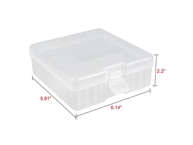 Unique Bargains Portable Battery Storage Box Protective Container Transparent for AA Batteries