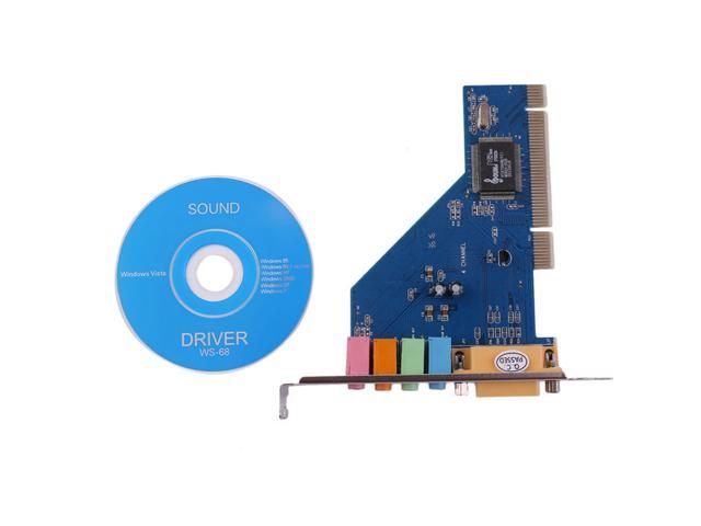 4 Channel Audio 3D PC PCI Sound Audio Card w/Game MIDI Port for PC Windows XP/Vista/7